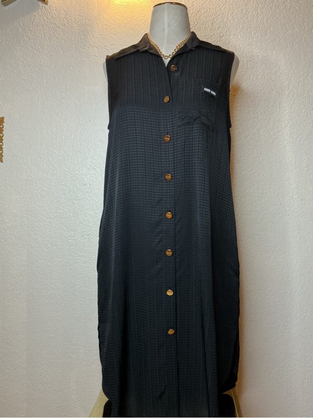 Miu Miu Sleeveless Black Button-Front Women's Dress
